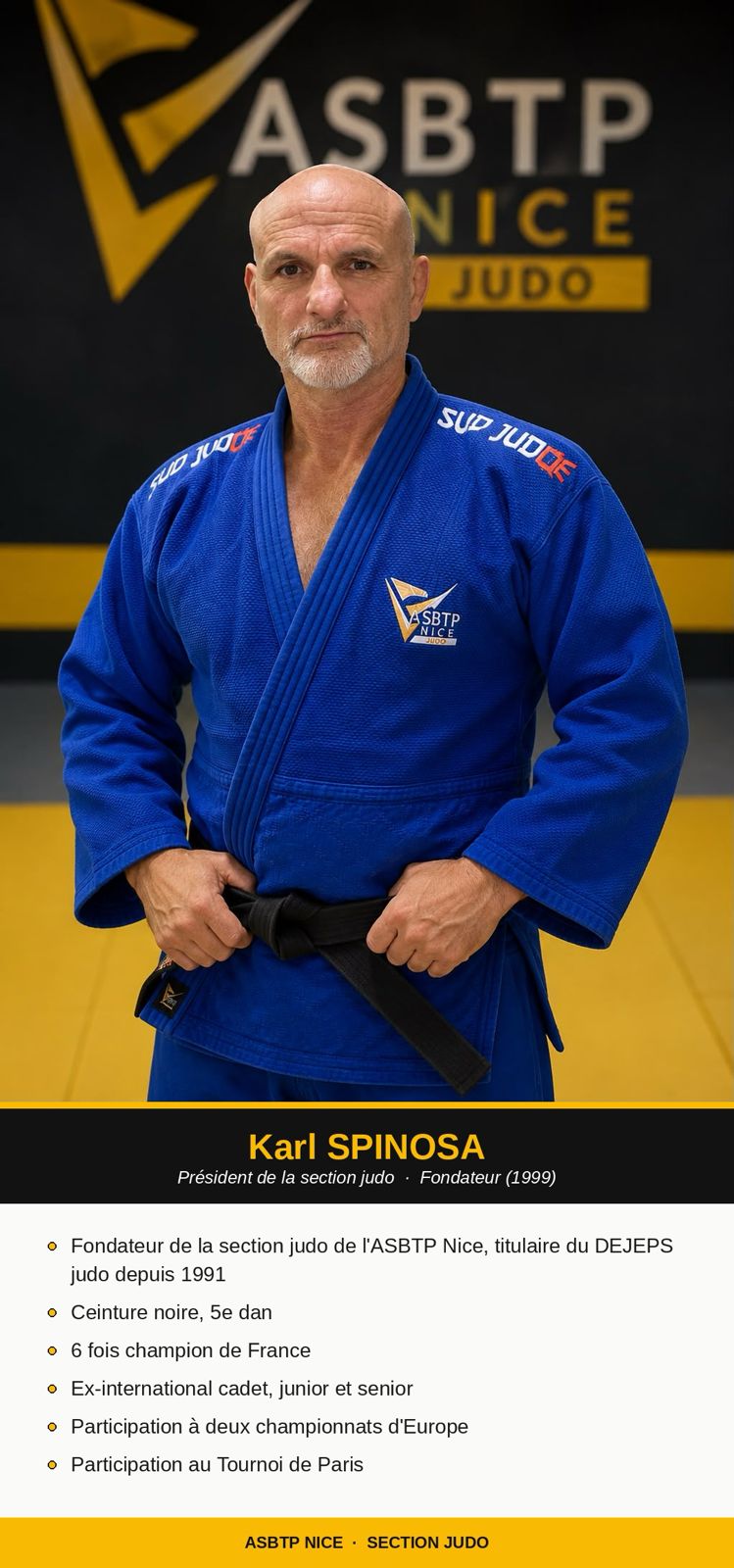 Karl SPINOSA — Président de la section judo à l'ASBTP Nice Judo