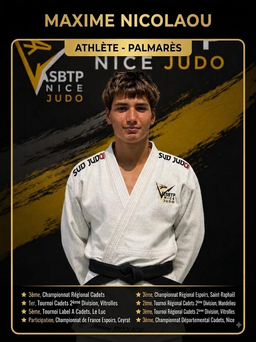 Maxime NICOLAOU — palmarès judo ASBTP Nice Judo