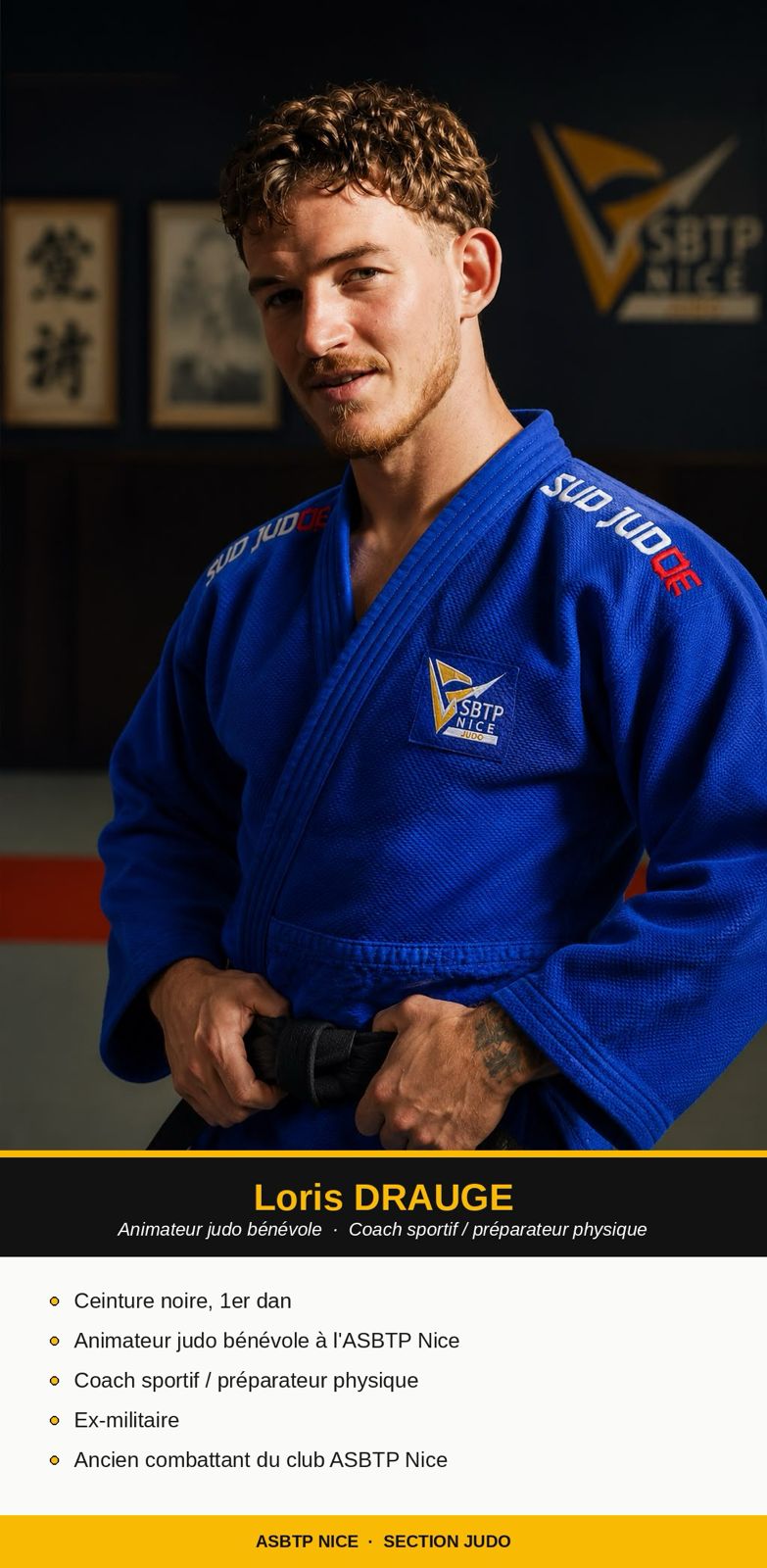 Loris DRAUGE — Animateur judo bénévole à l'ASBTP Nice Judo