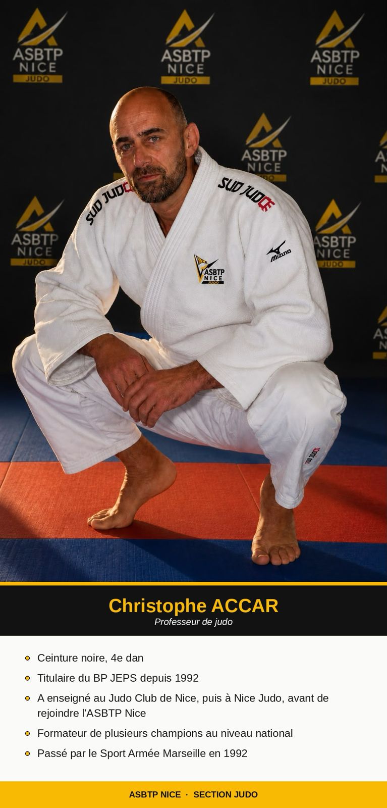 Christophe ACCAR — Professeur de judo à l'ASBTP Nice Judo